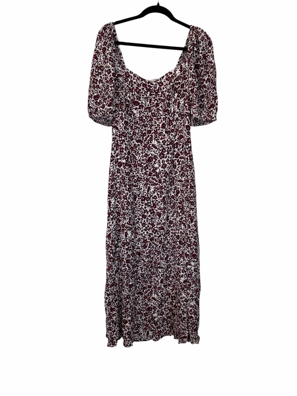 Madewell Women’s Puff Sleeve Sweetheart Midi Dress in Floral Sz 8 NWT